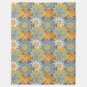Couverture Polaire Motif de carreaux Mandala/marocain