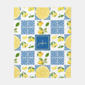 Couverture Polaire Motif de carrelage de campagne française avec mono (Devant)