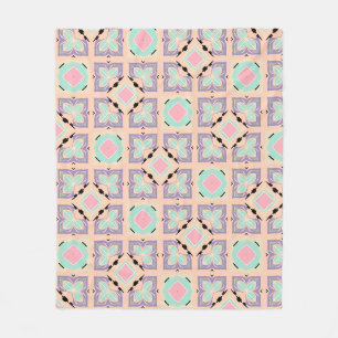 Couverture Polaire Motif de carrelage géométrique pastel Rose Menth