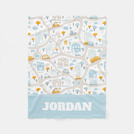 Couverture Polaire Motif de carte de quartier de Cute Pastel (Devant)