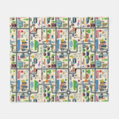 Couverture Polaire Motif de carte de ville (Devant (Horizontal))