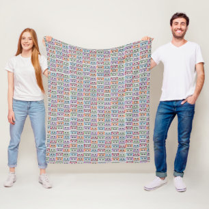 Couverture Polaire Motif de cassettes rétro pastel