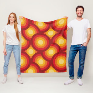 Couverture Polaire Motif de cercles groovy rétro des années 70