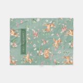 Couverture Polaire Motif de cerfs à l'aquarelle (Devant (Horizontal))