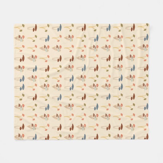 Couverture Polaire Motif de champignons (Devant (Horizontal))