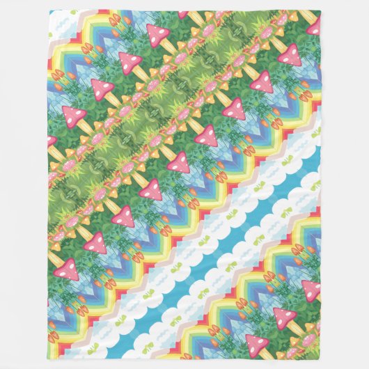 Couverture Polaire Motif de champignons (Devant)
