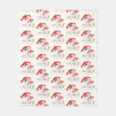 Couverture Polaire Motif de champignons aquarelle (Devant)