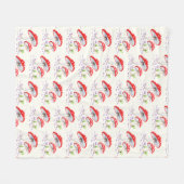Couverture Polaire Motif de champignons aquarelle (Devant (Horizontal))
