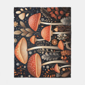 Couverture Polaire Motif de champignons Boho Woodland (Devant)