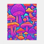 Couverture Polaire Motif de champignons colorés (Devant)