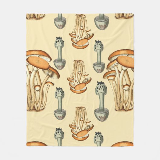 Couverture Polaire Motif de champignons floraux Whimsical (Devant)