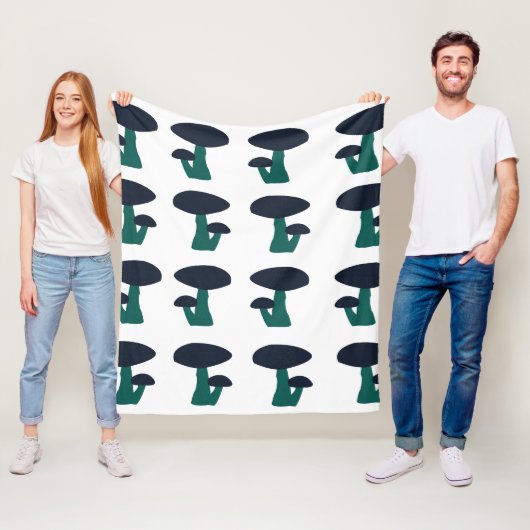 Couverture Polaire Motif de champignons mignons (En situation)