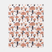 Couverture Polaire Motif de champignons moderne dessin Orange Black F (Devant)