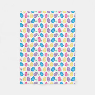 Couverture Polaire Motif de chasse à oeuf de pâques d'aquarelle