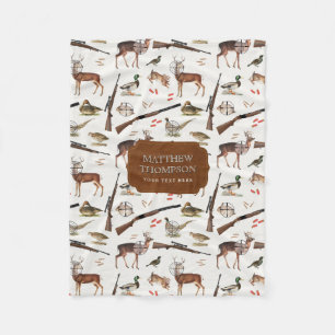 Couverture Polaire Motif de chasseur de gibier à l'extérieur