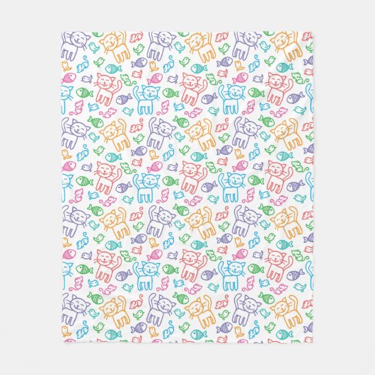 Couverture Polaire motif de chat (Devant)