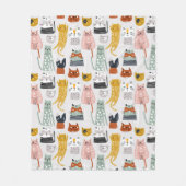 Couverture Polaire Motif de chat à main mignon Doodle (Devant)