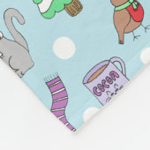 Couverture Polaire Motif de chat à neige hivernal (Coin)