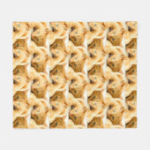 Couverture Polaire Motif de chat au gingembre orange (Devant (Horizontal))