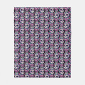 Couverture Polaire Motif de chat crâne sucre (Devant)