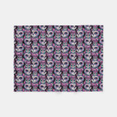 Couverture Polaire Motif de chat crâne sucre (Devant (Horizontal))