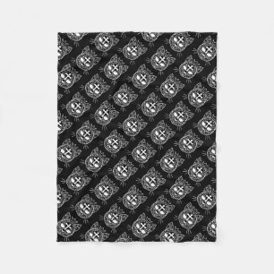 Couverture Polaire Motif de chat de minou de crâne de sucre dans le