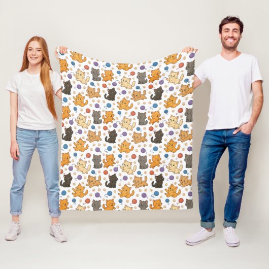 Couverture Polaire Motif de chat mignon (En situation)