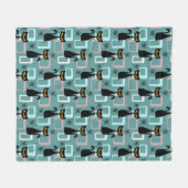 Couverture Polaire Motif de chat noir du milieu du siècle (Devant (Horizontal))