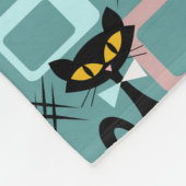 Couverture Polaire Motif de chat noir du milieu du siècle (Coin)