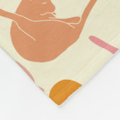 Couverture Polaire Motif de chat rose orange (Coin)
