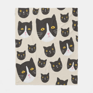 Couverture Polaire Motif de chat sans joint/