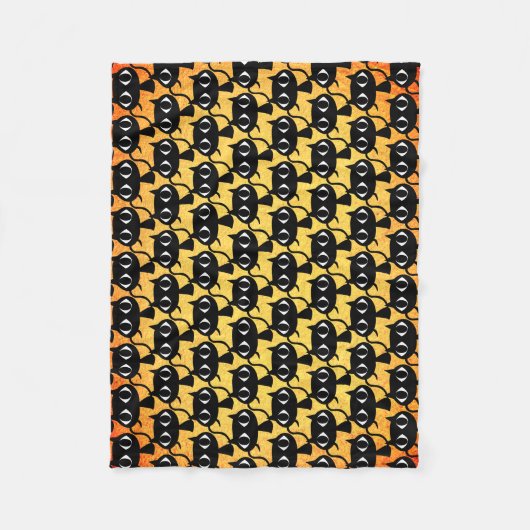 Couverture Polaire Motif de chatons noirs (Devant)