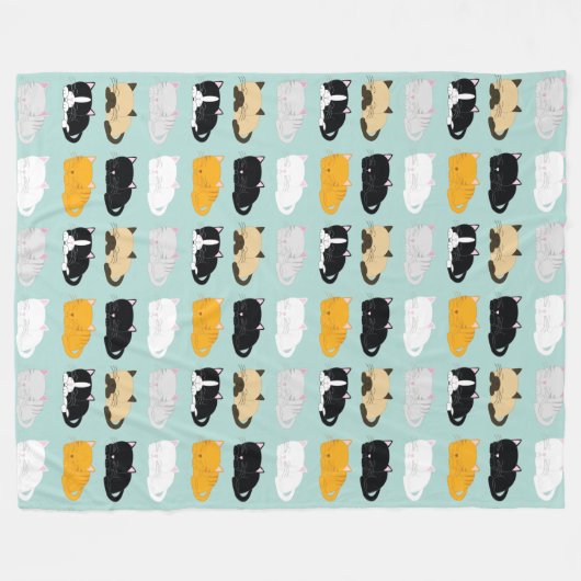 Couverture Polaire Motif de chats (Devant (Horizontal))