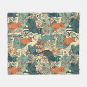 Couverture Polaire Motif de chats (Devant (Horizontal))