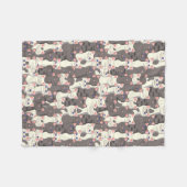 Couverture Polaire Motif de chats blancs et gris (Devant (Horizontal))