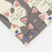 Couverture Polaire Motif de chats blancs et gris (Coin)