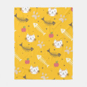 Couverture Polaire Motif de chats et d'os (Devant)