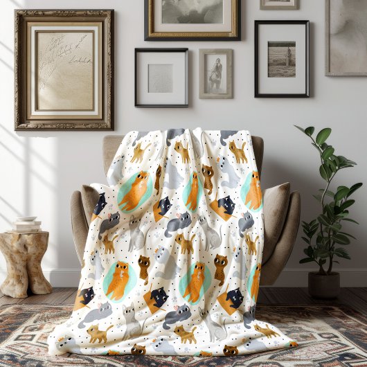 Couverture Polaire Motif de chats mignons