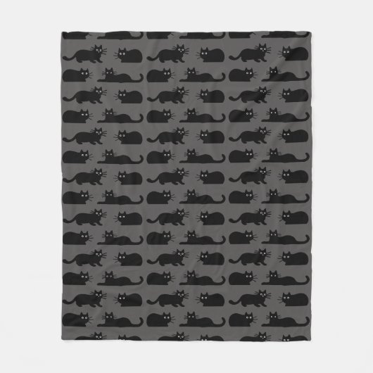 Couverture Polaire Motif de chats noirs (Devant)