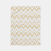 Couverture Polaire Motif de chevron blanc or neutre contemporain (Devant)