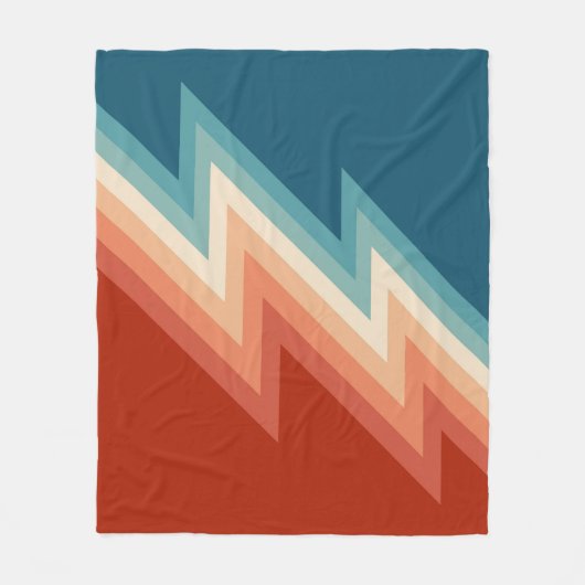 Couverture Polaire Motif de chevron de style rétro (Devant)