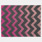 Couverture Polaire Motif de chevron gris foncé rose magenta (Devant (Horizontal))
