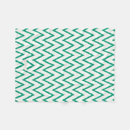 Couverture Polaire Motif de chevron vert kat texturé chic moderne (Devant (Horizontal))
