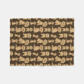 Couverture Polaire Motif de chien Brown labradoodle doré dessin (Devant (Horizontal))