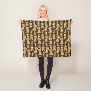 Couverture Polaire Motif de chien Brown labradoodle doré endoodle mig