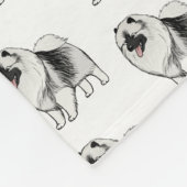 Couverture Polaire Motif de chien de bande dessinée de Keeshond (Coin)