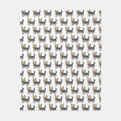 Couverture Polaire Motif de chien Yorkshire Terrier bleu et or (Devant)