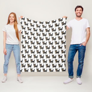 Couverture Polaire Motif de chien Yorkshire Terrier noir et feu