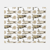 Couverture Polaire Motif de chiens (Devant (Horizontal))