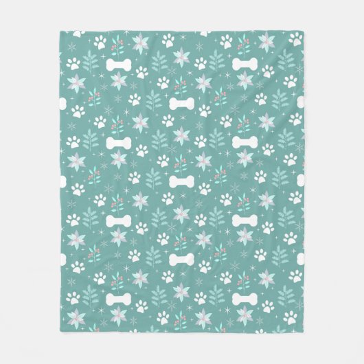 Couverture Polaire Motif de chiens et d'os de vacances (Devant)